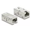 Adapter Coupler RJ45 jack-to-jack Cat.6A metāla — DELOCK, plakans, sudrabains, 15.6×33.1×13.1 mm