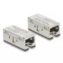 Adapter Coupler RJ45 jack-to-jack Cat.6A metāla — DELOCK, plakans, sudrabains, 15.6×33.1×13.1 mm