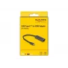 Video kabeļa adapteris DeLOCK 64229 0,2 m USB Type-C uz HDMI, melns