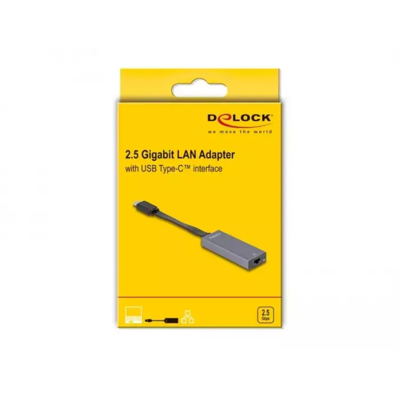 DeLOCK 66248 kabeļa dzimuma mainītājs RJ-45 USB C pelēks 0,09 m