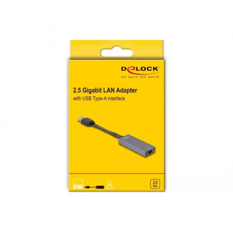 DeLOCK 66247 kabeļa dzimuma mainītājs RJ-45 USB A pelēks 0.09 m