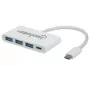 Manhattan USB-C dokstacija/sadalītājs, porti (x4): USB-A (x3) un USB-C, 5 Gbps (USB 3.2 Gen1 jeb USB 3.0), ar strāvas padevi (60W) uz USB-C portu (piezīme: nepieciešams papildu USB-C sienas lādētājs un USB-C kabelis), universāls visām ierīcēm, SuperSpeed USB, 3 gadu garantija