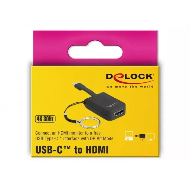 Video kabeļa adapteris DeLOCK 63942 USB Type-C uz HDMI 0,03 m