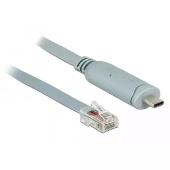 Seriālais kabelis DeLOCK 89892 USB 2.0 Type-A RJ45 Pelēks 5m