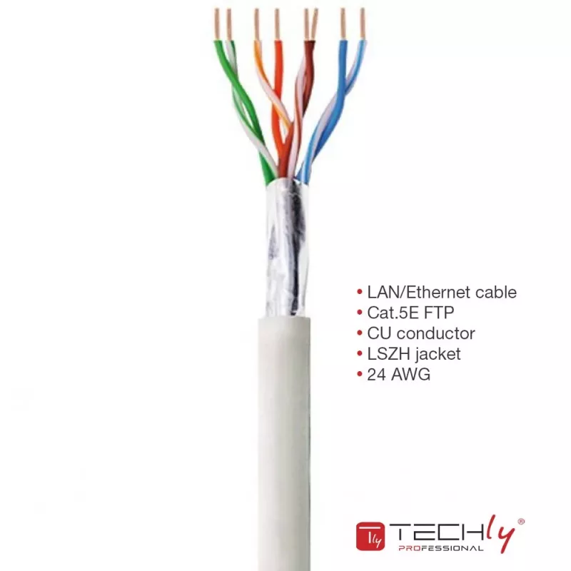 Techly ITP-C5F-305-RIS tīkla kabelis Pelēks 305 m Cat5e F/UTP (FTP)