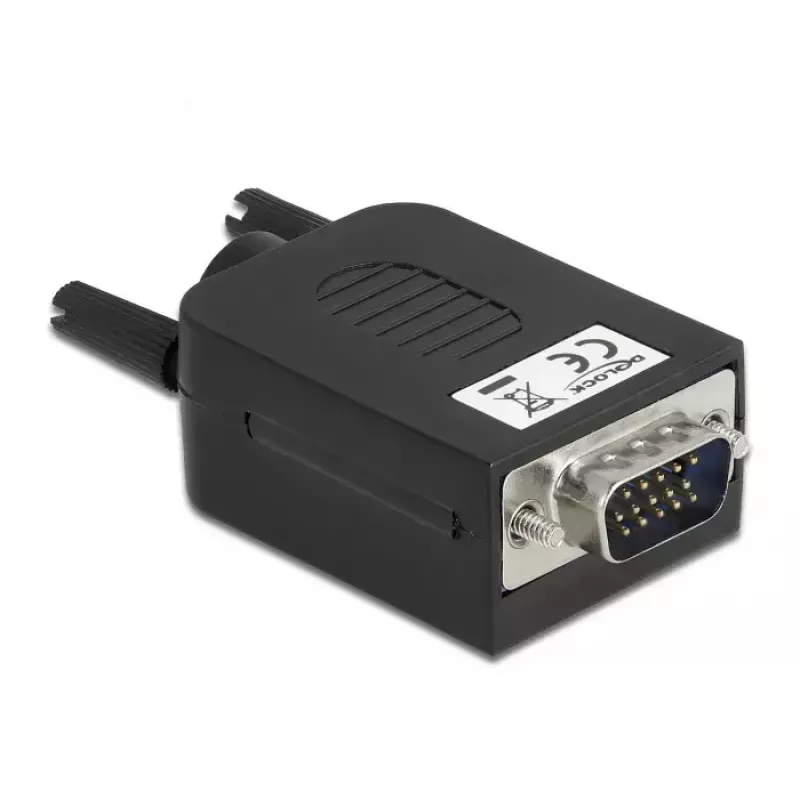 Vadu savienotājs DeLOCK 66258 VGA 15-pin 10 kontaktu spaiļu bloks melns