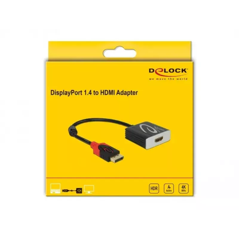Aktīvais DisplayPort 1.4 uz HDMI adapteris DeLOCK 65207