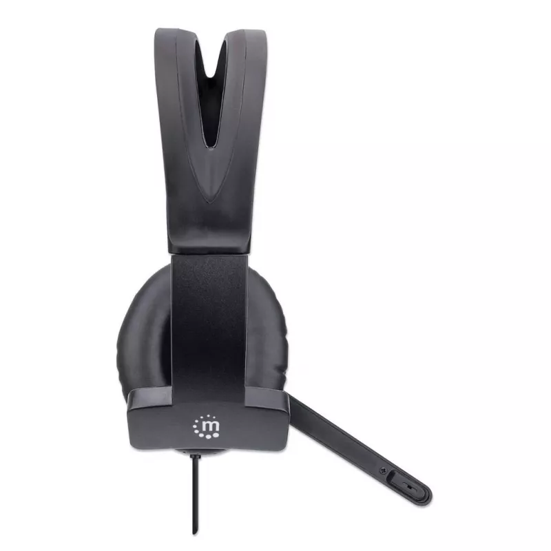 Manhattan Mono Over-Ear Headset (USB), Microphone Boom (padded), Retail Box Packaging, Adjustable Headband, In-Line Volume Control, Ear Cushion, USB-A for both sound and mic use, kabelis 1.5m, Three Year Warranty