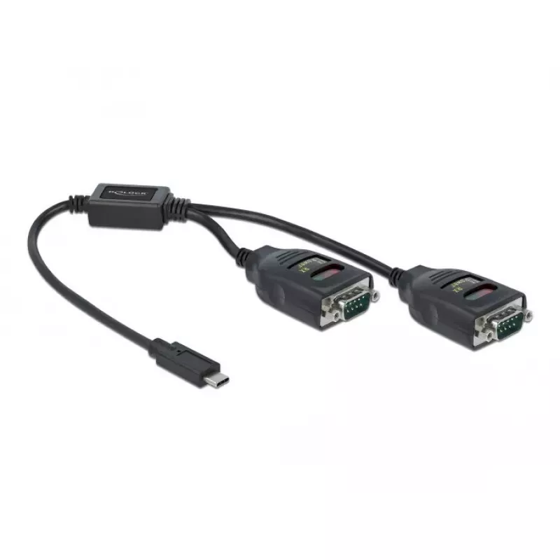 Seriālais kabelis DeLOCK 90494 USB Type-C RS-232 DB9 Melns 0,35 m