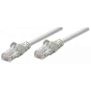 Intellinet tīkla pieslēguma kabelis, Cat6, 15 m, pelēks, CCA, U/UTP, PVC, RJ45, apzeltīti kontakti, bez aizķeršanās, ar aizsarguzmavu, mūža garantija
