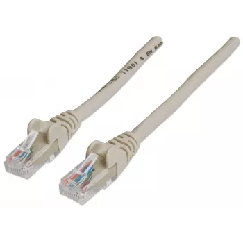 Intellinet tīkla savienojuma kabelis, Cat6, 20m, pelēks, CCA, U/UTP, PVC, RJ45, zelta pārklājuma kontakti, bez aizķeršanās, ar aizsargapvalku, mūža garantija