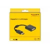 Adapteris DisplayPort 1.1 vīr. uz DVI siev. pasīvs melns DeLOCK 61008