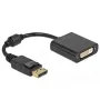Adapteris DisplayPort 1.1 vīr. uz DVI siev. pasīvs melns DeLOCK 61008