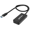 Manhattan USB-A uz HDMI adaptera kabelis, 60 cm, vīriešu uz sieviešu, 5 Gb/s (USB 3.2 Gen1 jeb USB 3.0), 2560x1440 @ 32 bitu krāsa, Full HD video 1080p@16:9, melns, blistera iepakojums