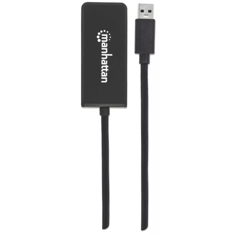 Manhattan USB-A uz HDMI adaptera kabelis, 60 cm, vīriešu uz sieviešu, 5 Gb/s (USB 3.2 Gen1 jeb USB 3.0), 2560x1440 @ 32 bitu krāsa, Full HD video 1080p@16:9, melns, blistera iepakojums