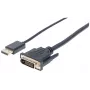 Manhattan DisplayPort 1.2a uz DVI-D 24+1 kabelis, 1080p@60Hz, 3 m, vīriešu-vīriešu, pasīvs, saderīgs ar DVD-D, melns, trīs gadu garantija, ekvivalents DP2DVIMM10.