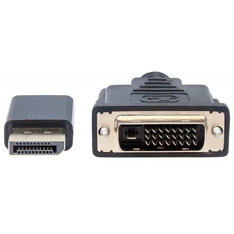 Manhattan DisplayPort 1.2a uz DVI-D 24+1 kabelis, 1080p@60Hz, 3 m, vīriešu-vīriešu, pasīvs, saderīgs ar DVD-D, melns, trīs gadu garantija, ekvivalents DP2DVIMM10.