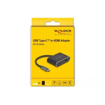 DeLOCK USB Type-C Adapteris uz HDMI 8K HDR ar jaudas piegādi 100W