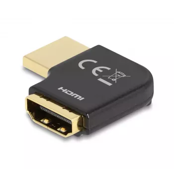 DeLOCK HDMI adapteris, vīrišķais–sievišķais, 90° leņķī, 8K 60 Hz, metāla