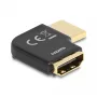 DeLOCK HDMI adapteris vīrišķais uz sievišķo 90° kreisi leņķots 8K 60 Hz metāls