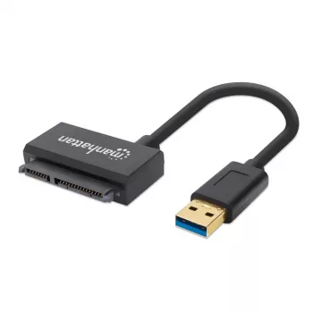 Manhattan USB-A uz SATA 2.5 collu adaptera kabelis, 42 cm, vīrietis-vīrietis, 5 Gbps (USB 3.2 Gen1, saukts arī par USB 3.0), atbalsta 48 bitu LBA, SuperSpeed USB, trīs gadu garantija