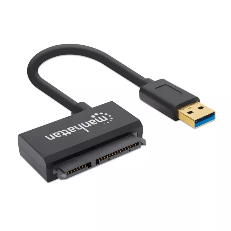 Manhattan USB-A uz SATA 2.5 collu adaptera kabelis, 42 cm, vīrietis-vīrietis, 5 Gbps (USB 3.2 Gen1, saukts arī par USB 3.0), atbalsta 48 bitu LBA, SuperSpeed USB, trīs gadu garantija