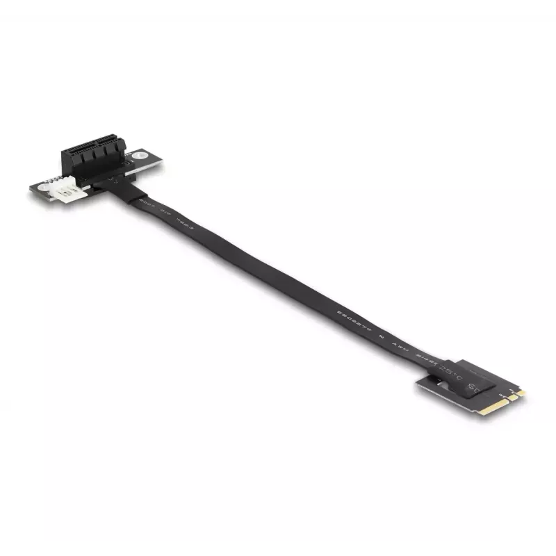 DeLOCK M.2 A+E atslēgas uz PCIe x1 NVMe adapteris, leņķveida 20 cm kabelis