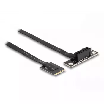 DeLOCK M.2 A+E atslēgas uz PCIe x1 NVMe adapteris, leņķveida 20 cm kabelis