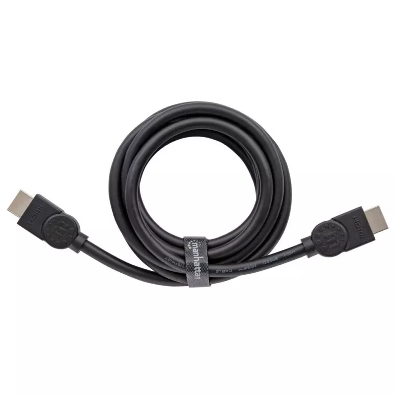 Manhattan HDMI 8K@60Hz kabelis ar Ethernet, 2 m, sertificēts, piemērots VISIEM 8K, 4K un 1080p/HD lietojumiem – jauninot tagad vai sagatavojot nākotnes vajadzībām, vīriešu pret vīriešu, melns, 4K@120Hz, mūža garantija, īpaši liels ātrums