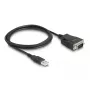 DeLOCK 64222 USB 2.0 Type-A uz RS-232 DB9 kabeļa dzimuma pārveidotājs 0,13 m melns