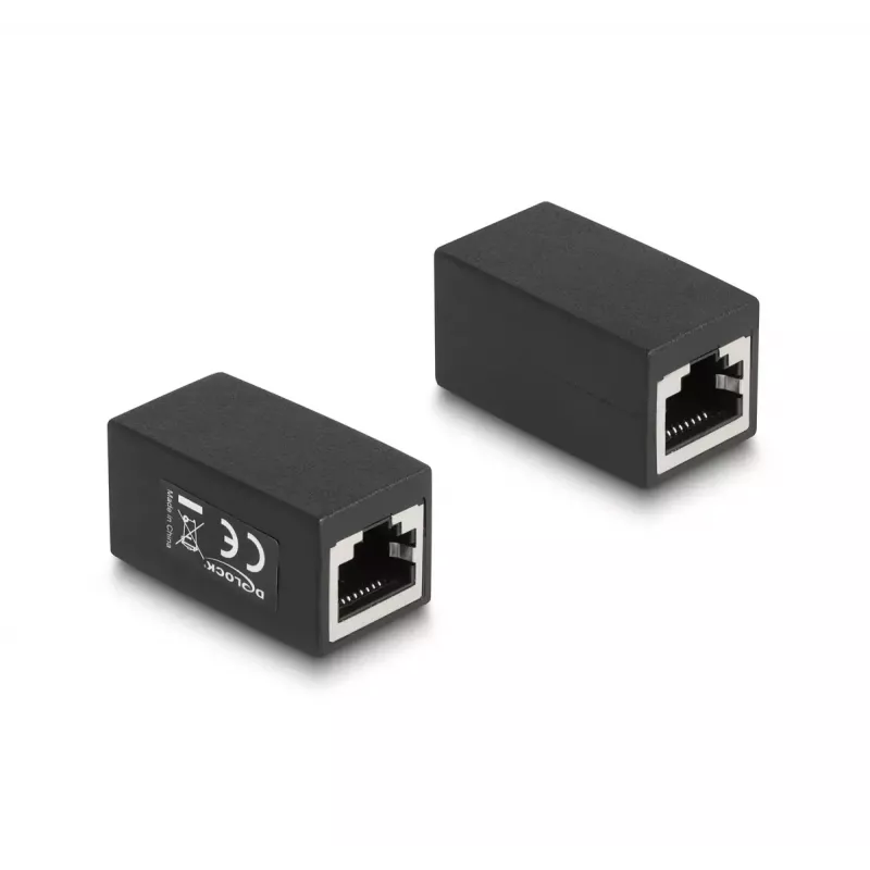 DeLOCK Adapter RJ45 ligzda uz RJ45 ligzda Cat.6 melns