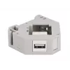 Keystone modulis DELOCK 87163 — USB A uz USB A, pelēks/baltss, 60,1×59,4×21,6 mm