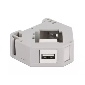 Keystone modulis DELOCK 87163 — USB A uz USB A, pelēks/baltss, 60,1×59,4×21,6 mm