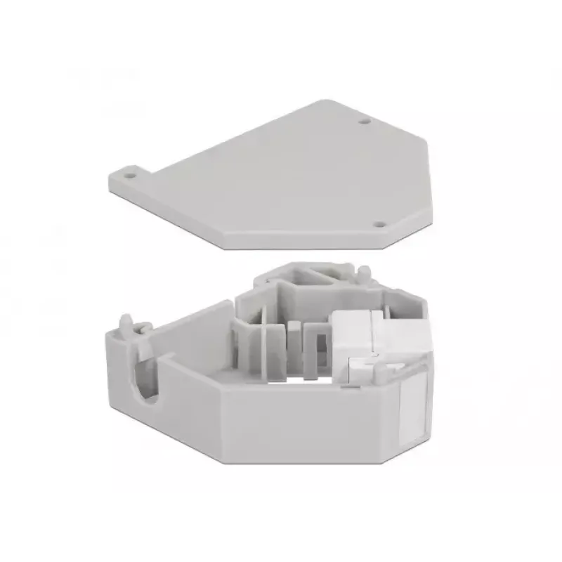 Keystone modulis DELOCK 87163 — USB A uz USB A, pelēks/baltss, 60,1×59,4×21,6 mm
