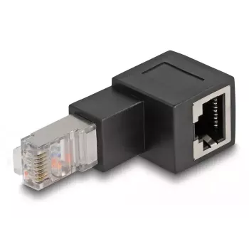 DeLOCK RJ45 spraudnis uz RJ45 ligzdu adapteris Cat.6A 90° lejupvērsts leņķī