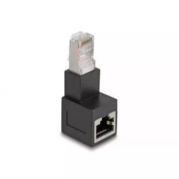 DeLOCK RJ45 spraudnis uz RJ45 ligzdu adapteris Cat.6A 90° lejupvērsts leņķī