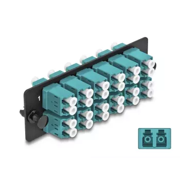 DELOCK optisko šķiedru adaptera panelis LC Duplex OM4 12 porti Akvamarīns