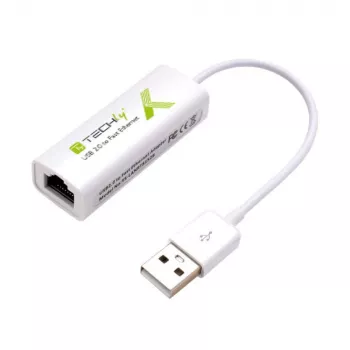 Techly USB2.0 uz ātro Ethernet 10/100 Mb/s pārveidotājs, vadu, USB, Ethernet, 100 Mbit/s, balts