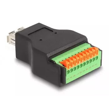 DeLOCK USB 3.2 Gen 1 Type-A sievišķā uz spaiļu bloka adapteris, 10 kontaktu