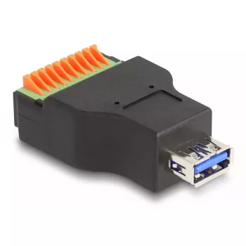DeLOCK USB 3.2 Gen 1 Type-A sievišķā uz spaiļu bloka adapteris, 10 kontaktu