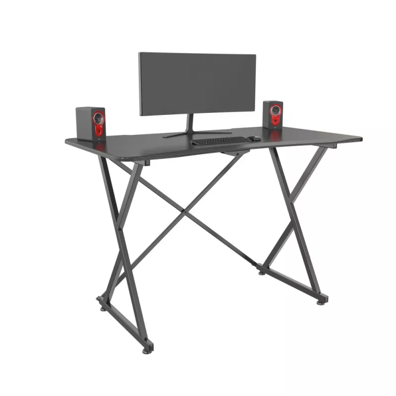 Techly spēļu galds datoram ar stūrainu ergonomisku malu, melns