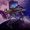 Techly spēļu galds datoram ar stūrainu ergonomisku malu, melns