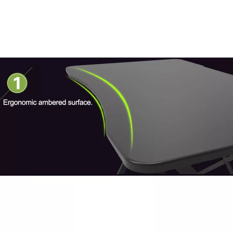 Techly spēļu galds datoram ar stūrainu ergonomisku malu, melns