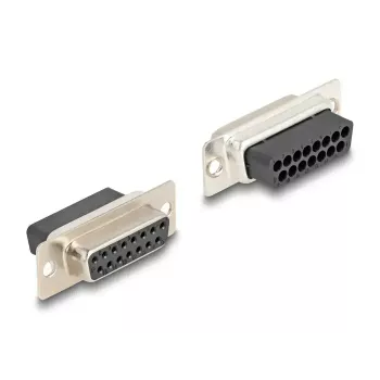 DELOCK D-Sub 15 kontaktu ligzda uz RJ12 ligzdu montāžas komplekts, sarkans