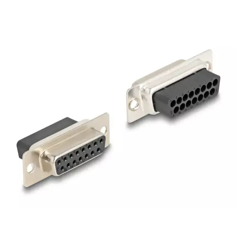 DELOCK D-Sub 15 kontaktu ligzda uz RJ12 ligzdu montāžas komplekts, sarkans