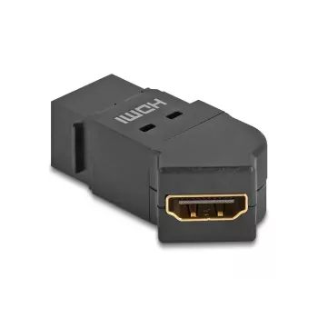 DeLOCK HDMI paneļa stiprinājums sievišķais–sievišķais 45° leņķī 8K 60 Hz melns