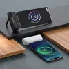 Manhattan ārējais akumulators ar integrētu USB-C spraudni, 5000 mAh, līdz 20 W jauda, izvelkams balsts lietošanai kā uzlādes tālruņa turētājs, melns, viena gada garantija