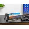 Manhattan ārējais akumulators ar integrētu USB-C spraudni, 5000 mAh, līdz 20 W jauda, izvelkams balsts lietošanai kā uzlādes tālruņa turētājs, melns, viena gada garantija