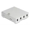 Optiskās šķiedras sienas kārba DELOCK 4× SC Simplex vai LC Duplex adapteriem, metāla korpuss, pelēka