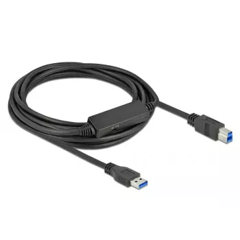 USB kabelis DeLOCK 85379 USB 3.2 Gen 1 5m USB A USB B melns